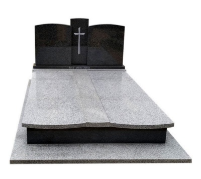Nagrobek podwójny z granitów Strzelin i Impala