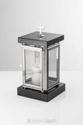 lampion cmentarny ze stali i granitu LC01