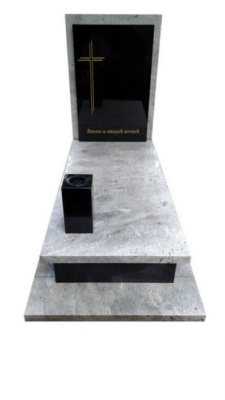 Nagrobek pojedynczy z granitu Imperial White i Szwed