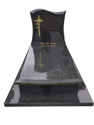 Nagrobek z granitu Nero Angola