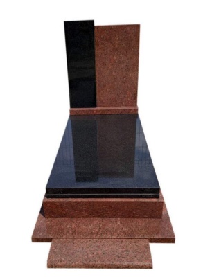 Nagrobek z granitów Indian Black i Vanga