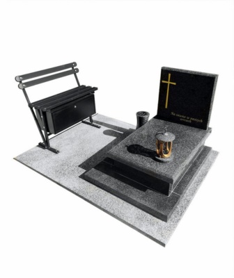 nagrobek urnowy z okładziną i ławką