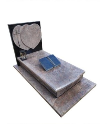 Pomnik z różowego granitu Juparana i Czarnego Szweda z sercem